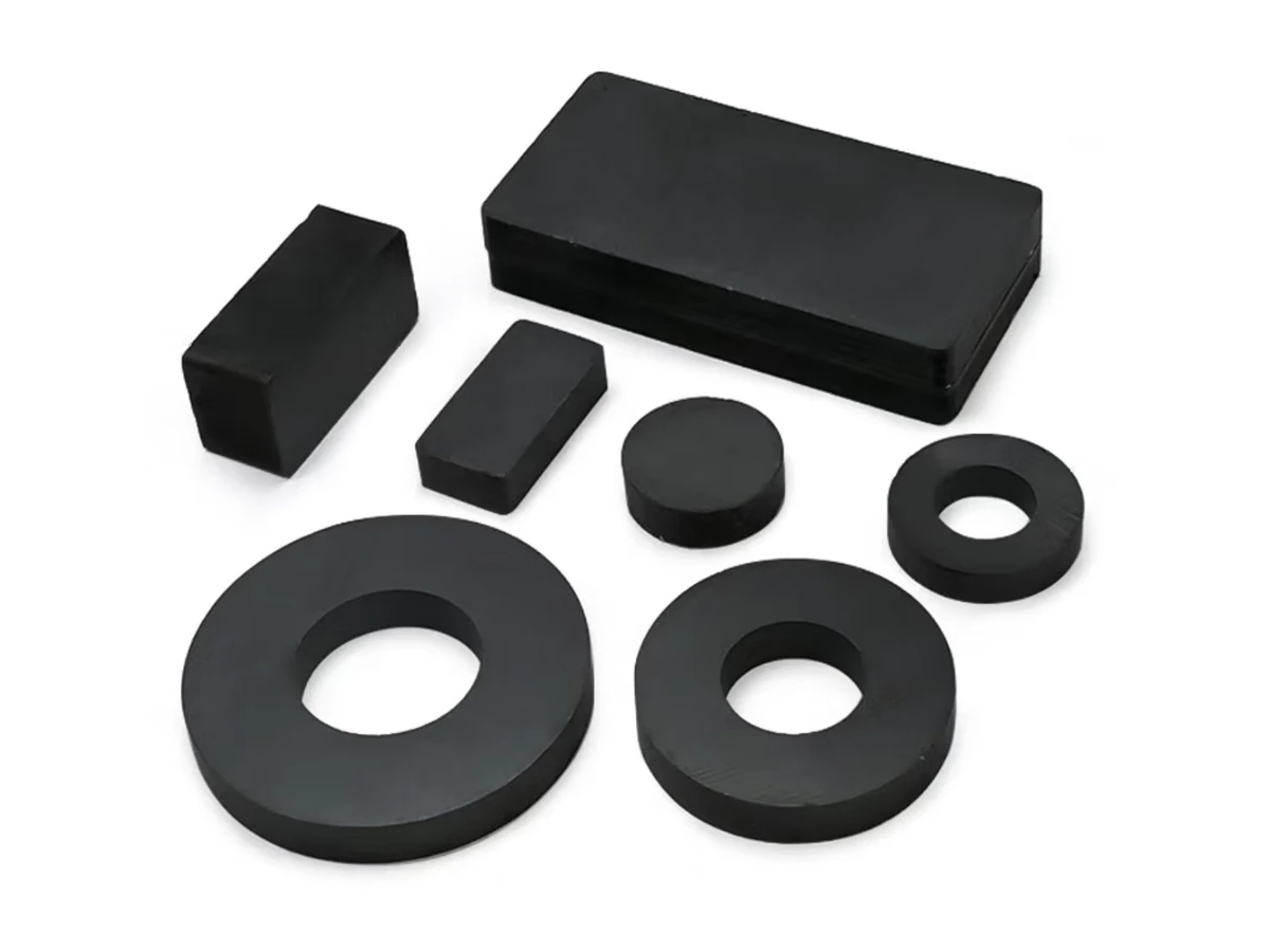 Ferrite disc, ring, and block magnets